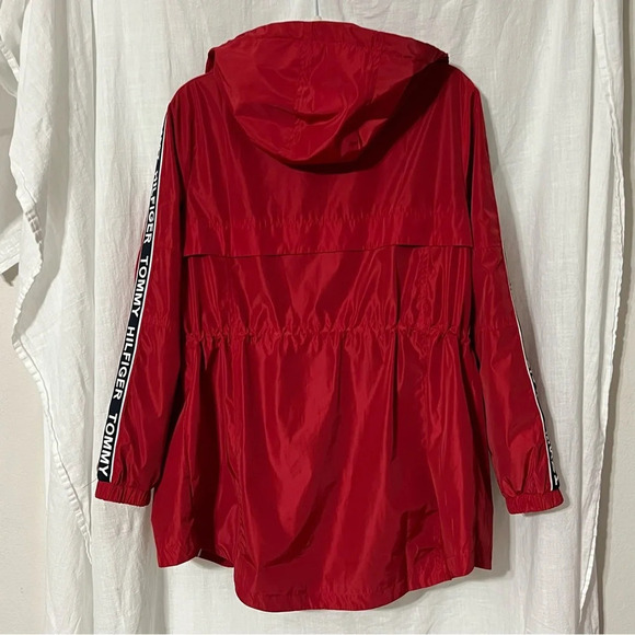 TOMMY HILFIGER Women Jacket Windbreaker Logo Sleeve Small - Picture 4 of 8